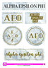 Alpha Epsilon Phi AEPHI Sorority Stickers- Marble