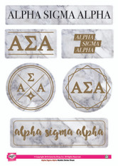 Alpha Sigma Alpha Sorority Stickers- Marble