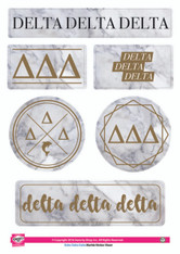 Delta Delta Delta Tri-Delta Sorority Stickers- Marble