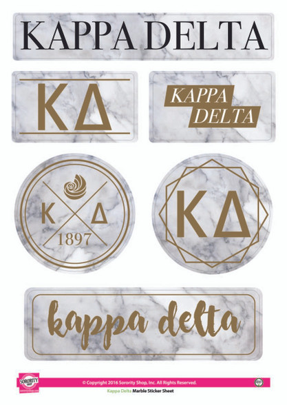 Kappa Delta Sorority Stickers- Marble