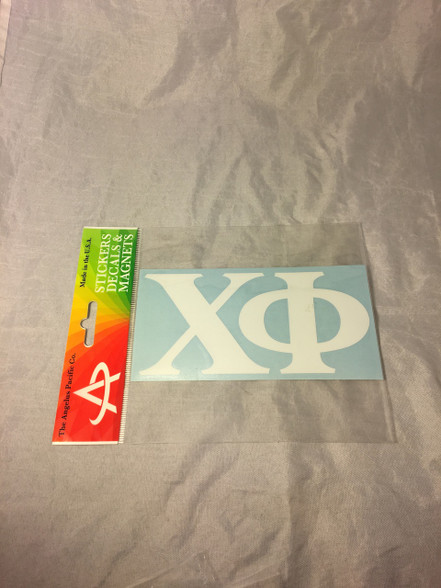 Chi Phi Fraternity White Car Letters- 3 1/2 inches