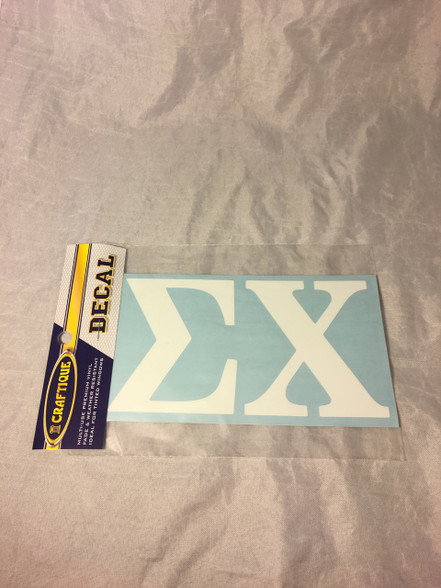Sigma Chi Fraternity White Car Letters- 3 1/2 inches