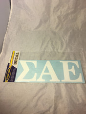 Sigma Alpha Epsilon SAE Fraternity White Car Letters- 3 1/2 inches