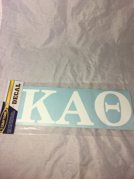 Kappa Alpha Theta Sorority White Car Letters- 3 1/2 inches