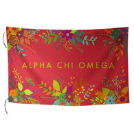 Alpha Chi Omega Sorority Floral Flag-Style 2
