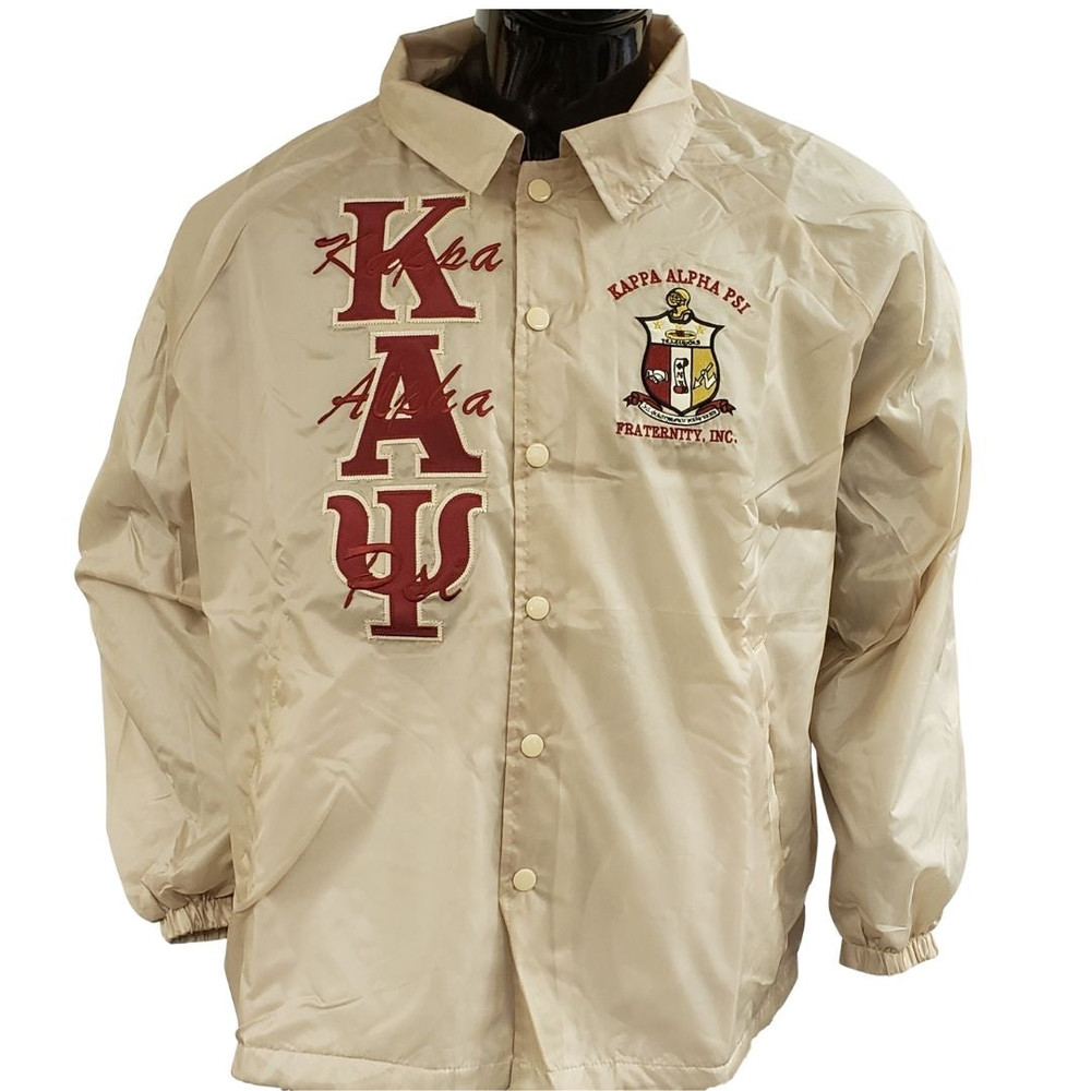 Alpha Kappa Psi Line Jacket With Greek Letters And Crest, White | lupon ...