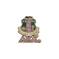 Alpha Kappa Alpha AKA Sorority Crest with 3 Greek Letter Lapel Pin