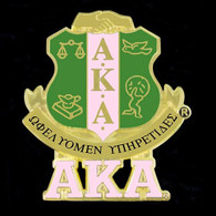 Alpha Kappa Alpha AKA Sorority Crest with 3 Greek Letter Lapel Pin