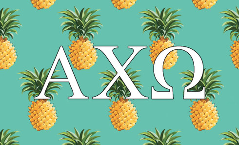 Alpha Chi Omega Sorority Flag-Pineapple