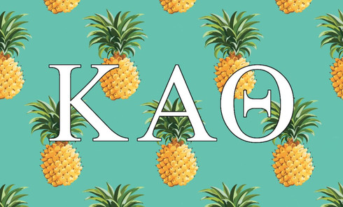 Kappa Alpha Theta Sorority Flag-Pineapple