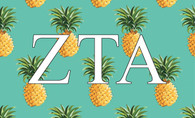 Zeta Tau Alpha ZTA Sorority Flag-Pineapple