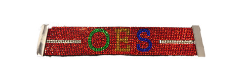 Order of the Eastern Star OES Bling Bracelet- Red
