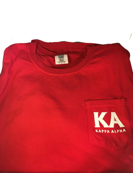 Kappa Alpha Fraternity Comfort Colors Shirt- Red- Front