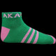  Alpha Kappa Alpha Sorority Multi-Color Ankle Socks- Green 