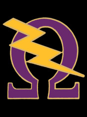 Omega Psi Phi Fraternity Bolt Lapel Pin-Purple
