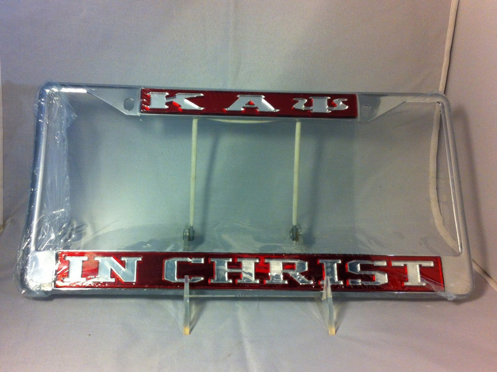 Kappa Alpha Psi Silver License Plate Frame Found Year and Name 