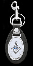 Mason Masonic Leather Key Chain