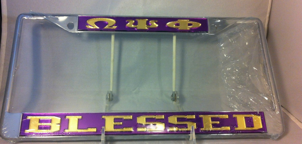 Omega Psi Phi Fraternity Blessed License Plate Frame