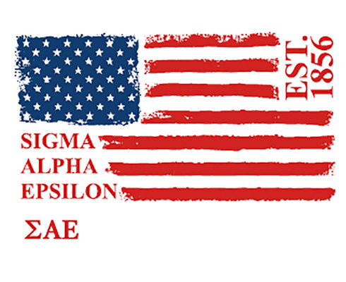 Sigma Alpha Epsilon SAE Fraternity Comfort Colors Shirt- American Flag