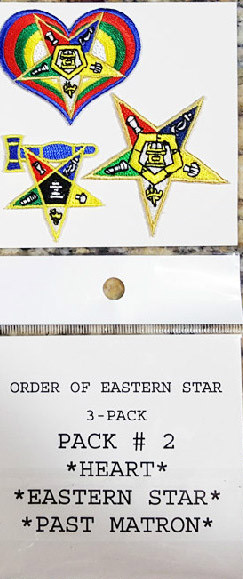 Order of the Eastern Star OES Peel and Stick Patches- Pack #2