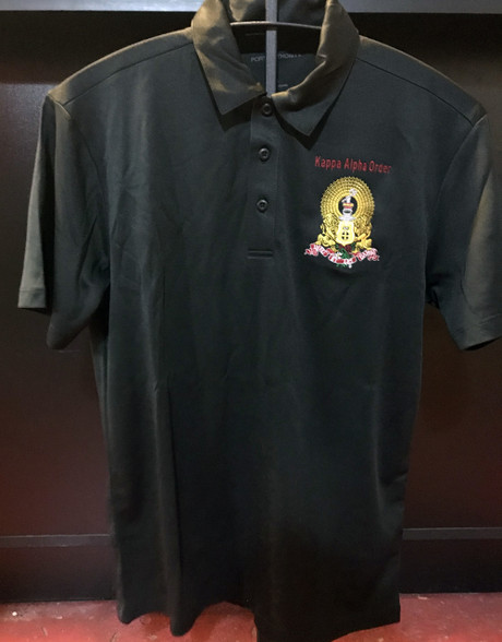 Kappa Alpha Order Fraternity Dri-Fit Polo- Crest-Black