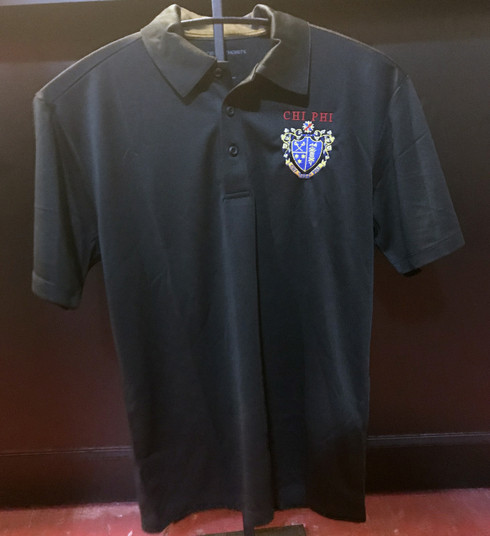 Chi Phi Fraternity Dri-Fit Polo- Crest - Brothers and Sisters' Greek Store