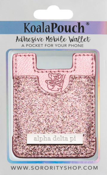 Alpha Delta Pi ADPI Koala Pouch- Pink Glitter