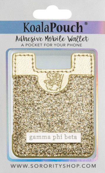 Gamma Phi Beta Sorority Koala Pouch- Gold Glitter