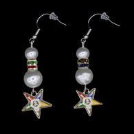 Order of the Eastern Star OES Pearl Earrings