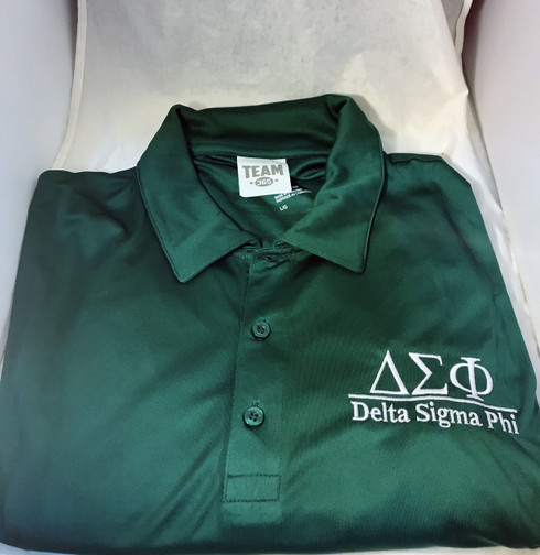 Delta Sigma Phi Fraternity Dri-Fit Polo- Green