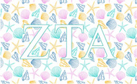 Zeta Tau Alpha ZTA Sorority Flag- Seashells