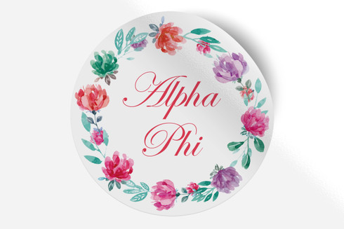 Alpha Phi Sorority Bumper Sticker-Floral 