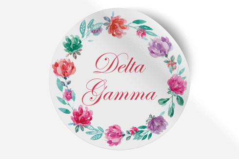 Delta Gamma Sorority Bumper Sticker-Floral 