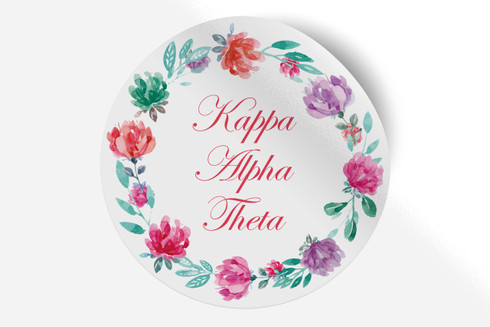 Kappa Alpha Theta Sorority Bumper Sticker-Floral