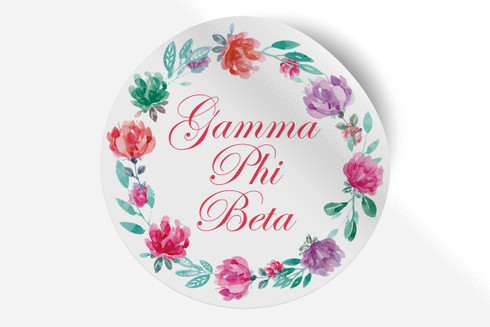 Gamma Phi Beta Sorority Bumper Sticker-Floral 