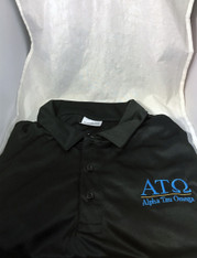Alpha Tau Omega Fraternity Dri-Fit Polo- Black- Style 2 