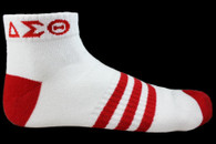 Delta Sigma Theta Sorority Multi-Color Ankle Socks- White