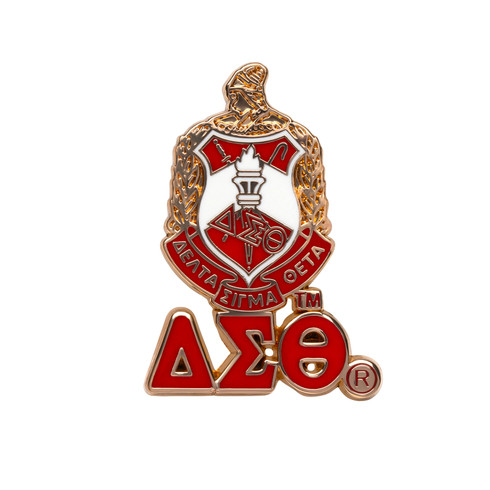 Delta Sigma Theta Sorority Crest with 3 Greek Letter Lapel Pin