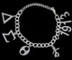 Delta Sigma Theta Sorority Charm Bracelet with Austrian Crystals