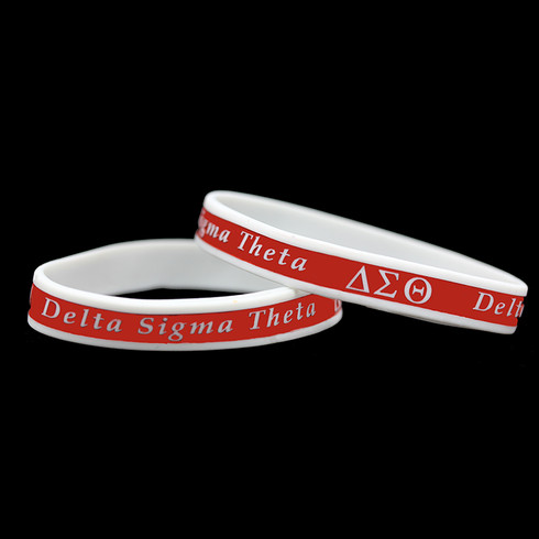 Delta Sigma Theta Sorority Two-Tone Silicone Bracelet