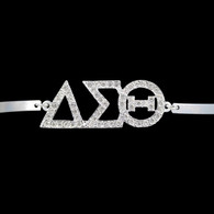 Delta Sigma Theta Sorority Bracelet-Silver
