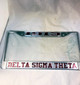 Delta Sigma Theta Sorority Founding Year License Plate Frame- Silver/Crimson