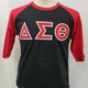 Delta Sigma Theta Sorority Baseball Shirt-Black/Red
