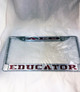 Delta Sigma Theta Sorority Educator License Plate Frame-Silver/Crimson