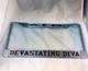 Delta Sigma Theta Sorority Devastating Diva License Plate Frame- Silver/Crimson
