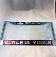 Delta Sigma Theta Sorority Women of Vision License Plate Frame-Crimson/Silver
