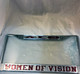 Delta Sigma Theta Sorority Women of Vision License Plate Frame-Silver/Crimson
