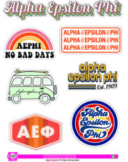 Alpha Epsilon Phi AEPHI Sorority Stickers- Retro 