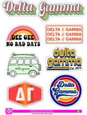 Delta Gamma Sorority Stickers- Retro 