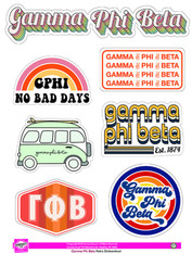Gamma Phi Beta Sorority Stickers- Retro 